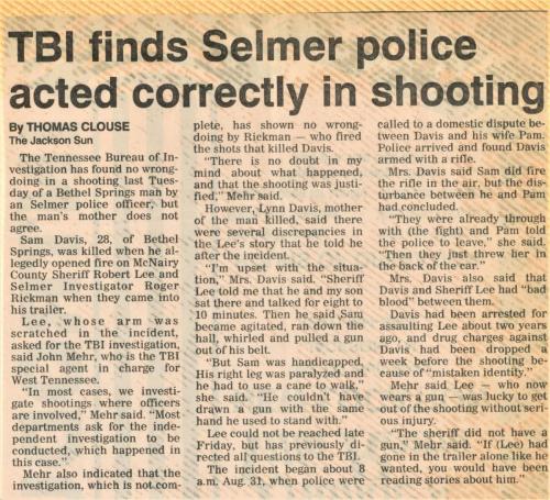 Domestic Disturbance Turns Deadly for Sam Davis 9