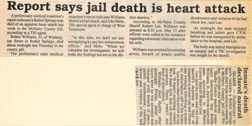 Jail Inmate Dies of Heart Attack
