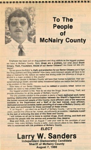 Larry Sander Independant Candidate