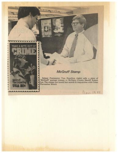 Robert Lee Buys McGruff Stamps