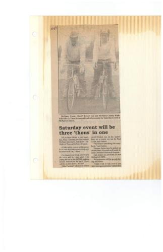 Sheriff Lee and Dr Ron Bell Heading Up the Bikeathon