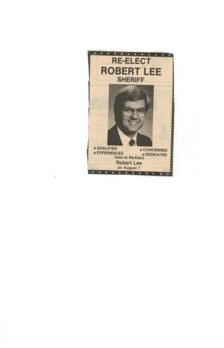 Sheriff Robert Lee Runs for Re Election
