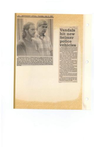 The Murder of Debbie Scot Selmer Police Cars Vandalized