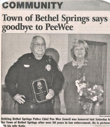 Bethel Springs Chief and Longest Serving Lawman Retires