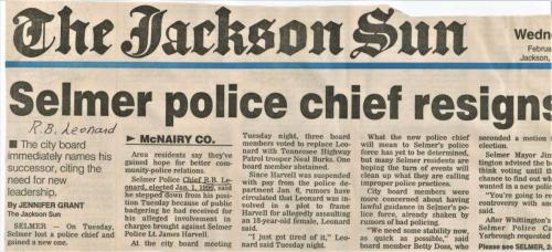 Chief R B Leonard Resigns Jfeb 1997