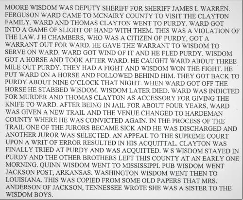Constable Moore C Wisdom Murder First Line of Duty Death McNairy Sheriff Dept