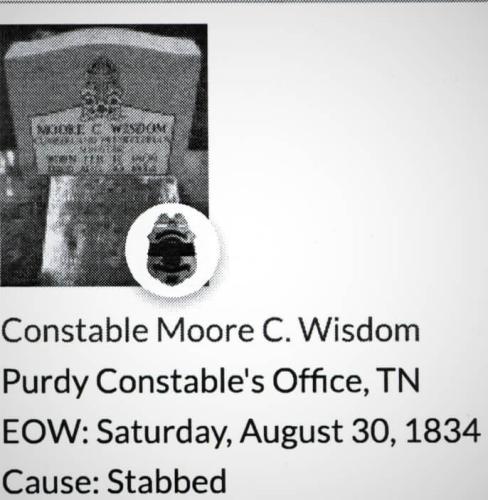 Constablle Moore C Wisdom First Line of Duty Death McNairy Sheriff 2