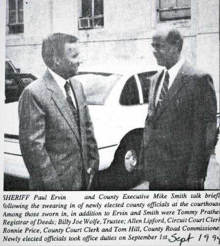 County Exec Mike Smith and Sheriff Paul Ervin in 1994