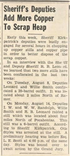Deputies R B Leonard W W Wylie and Willie Smith Capture Still
