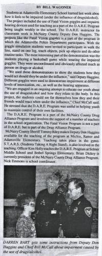 Deputy Don Huggins and Chief McCall Drug and Alcohol Education