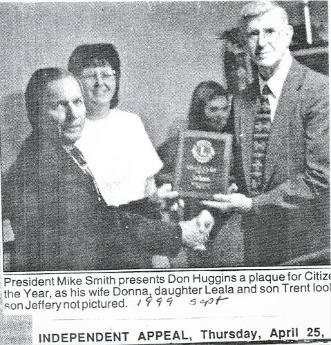 Deputy Don Huggins Citizen of the Year