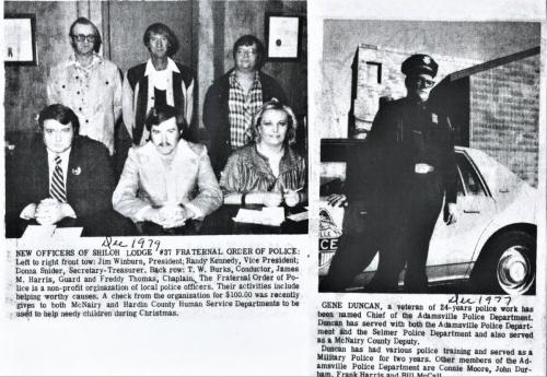 Fop Members and Gene Duncan Takes Adamsville Chief Job