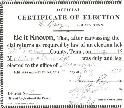 Kirkpatrick Magistrate 1952