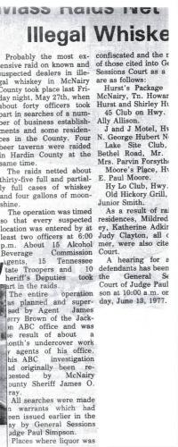 Mass Raids of Illeagal Whiskey June 13 1977