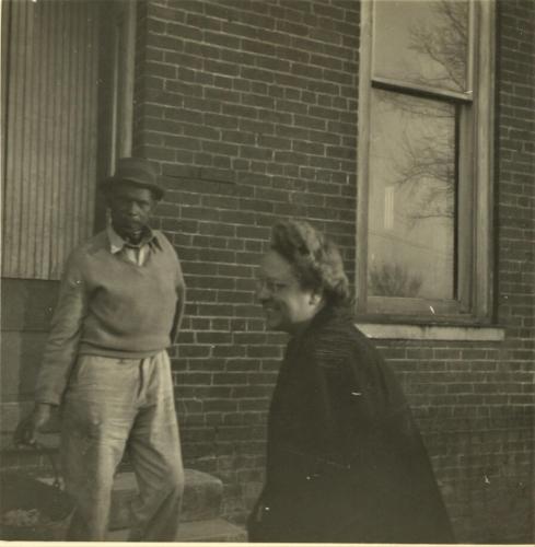 Mrs Hugh Kirkpatrick with Unknown at the Old Courthouse