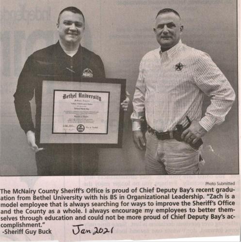 Sheriff Buck Chief Deputy Zach Bay