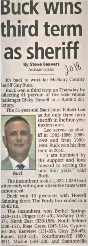 Sheriff Buck Wins Third Term