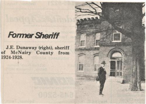 Sheriff J.e. Dunaway 1924 1928 in Front of Old Jail