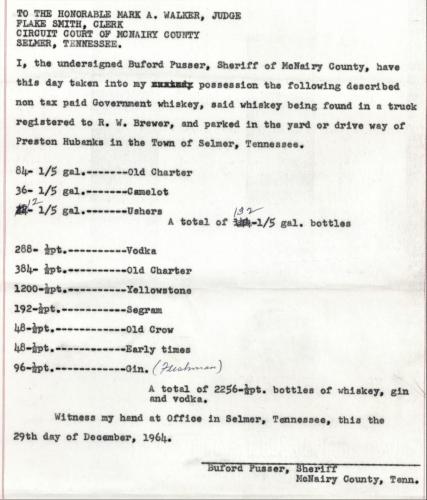 Sheriff Pusser Confiscates Load of Contraband Liquors 12 29 1964 Pg 5