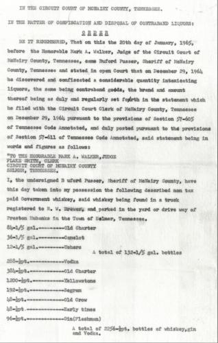 Sheriff Pusser Confiscates Load of Contraband Liquors 12 29 1964 Pg 6