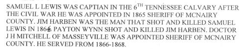 Sheriff Samuel Lewis Murdered