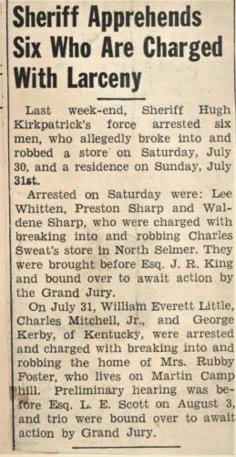 Six Charged in Larcenies